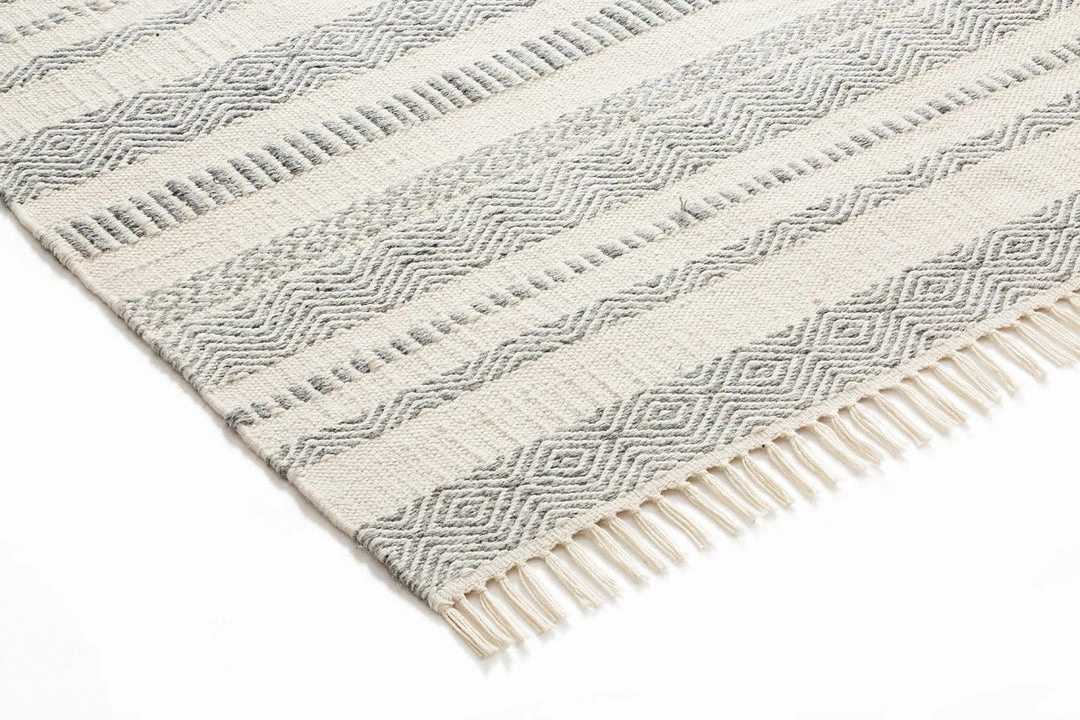 Miss Amara All Rugs Kali Grey Striped Indoor Outdoor Rug