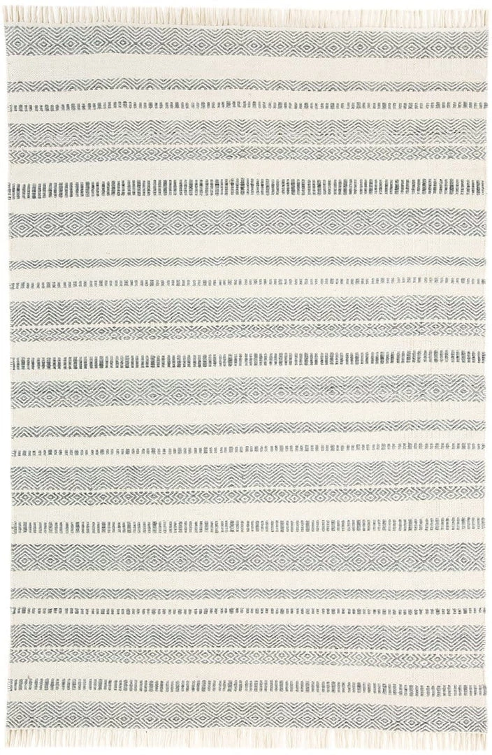 Miss Amara All Rugs Kali Grey Striped Indoor Outdoor Rug