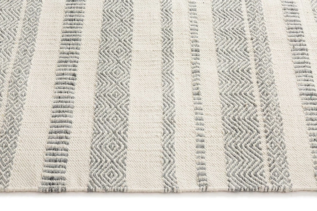 Miss Amara All Rugs Kali Grey Striped Indoor Outdoor Rug