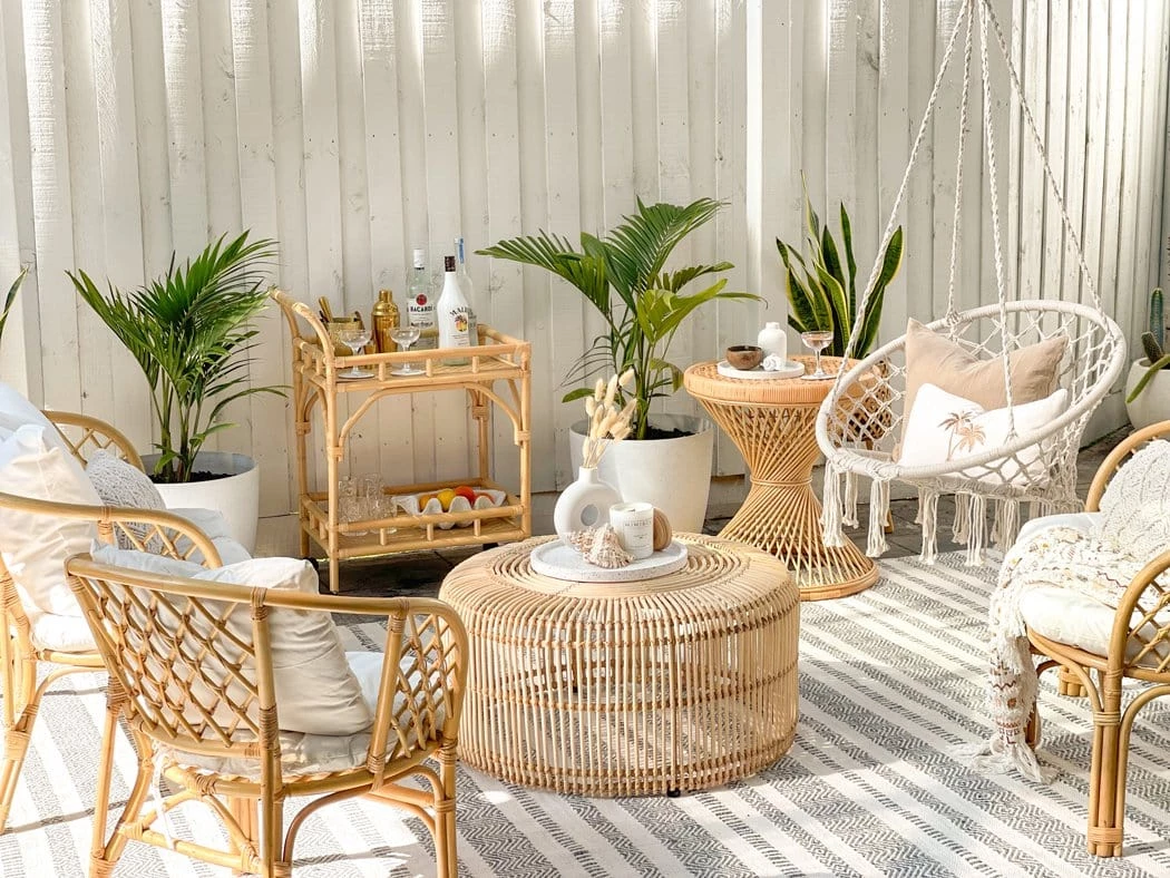 Miss Amara All Rugs Kali Grey Striped Indoor Outdoor Rug