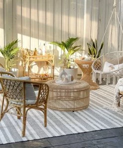 Miss Amara All Rugs Kali Grey Striped Indoor Outdoor Rug