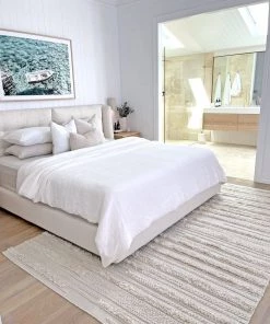 Miss Amara Kaliska Cream Braided Shag Flatweave Rug