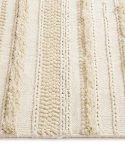 Miss Amara Kaliska Cream Braided Shag Flatweave Rug