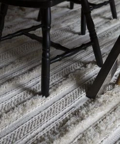 Miss Amara Kaliska Cream Braided Shag Flatweave Rug