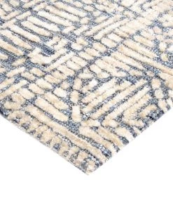 Miss Amara Karmen Blue And Ivory Geometric Patterned Rug All Rugs
