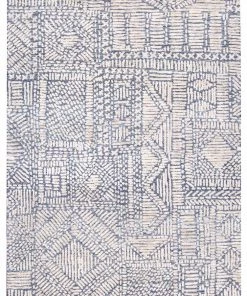 Miss Amara Karmen Blue And Ivory Geometric Patterned Rug All Rugs