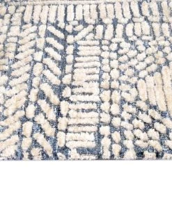 Miss Amara Karmen Blue And Ivory Geometric Patterned Rug All Rugs