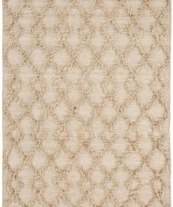 Miss Amara All Rugs Karoline Diamond Pattern Beige Wool Rug
