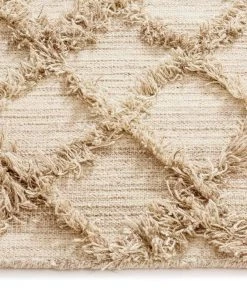 Miss Amara All Rugs Karoline Diamond Pattern Beige Wool Rug