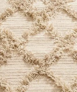 Miss Amara All Rugs Karoline Diamond Pattern Beige Wool Rug