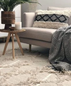 Miss Amara All Rugs Karoline Diamond Pattern Beige Wool Rug