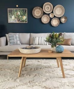 Miss Amara All Rugs Karoline Diamond Pattern Beige Wool Rug