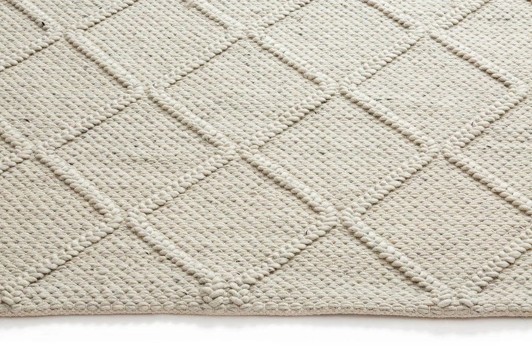 Miss Amara Katarina Marbled Cream Lattice Wool Rug All Rugs