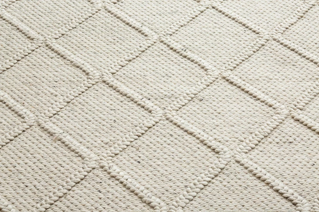 Miss Amara Katarina Marbled Cream Lattice Wool Rug All Rugs