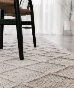 Miss Amara Katarina Marbled Cream Lattice Wool Rug All Rugs