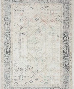 Miss Amara Katya Cream And Grey Multi-Colour Traditional Floral Rug
