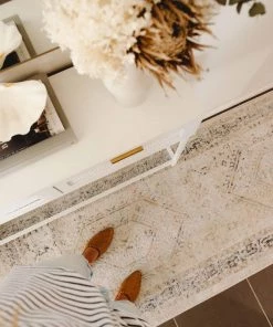 Miss Amara Katya Cream And Grey Multi-Colour Traditional Floral Runner Rug All Rugs