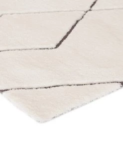 Miss Amara Kayla Cream And Charcoal Grey Tribal Shag Rug