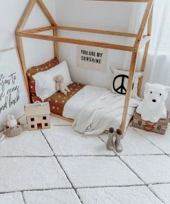 Miss Amara Kayla Cream And Charcoal Grey Tribal Shag Rug