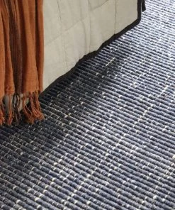 Miss Amara All Rugs Kendra Navy Blue And Ivory Wool Rug