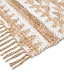 Miss Amara Kerri White And Jute Tribal Reversible Rug
