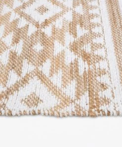 Miss Amara All Rugs Kerri White And Jute Tribal Reversible Runner Rug