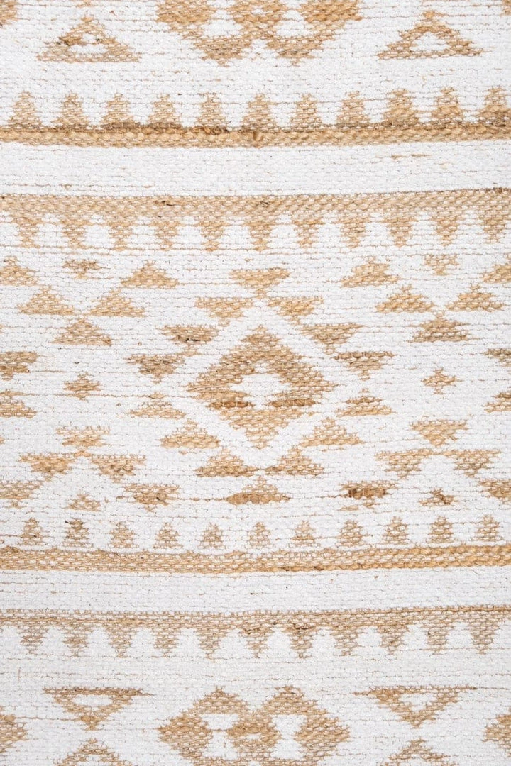 Miss Amara Kerri White And Jute Tribal Reversible Rug