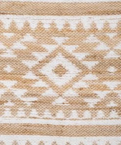 Miss Amara Kerri White And Jute Tribal Reversible Rug