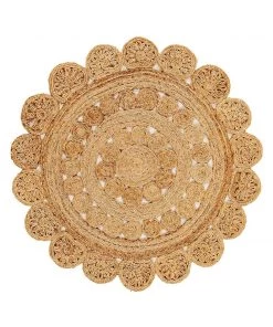 Miss Amara Kesia Artisan Crafted Natural Circles Jute Rug