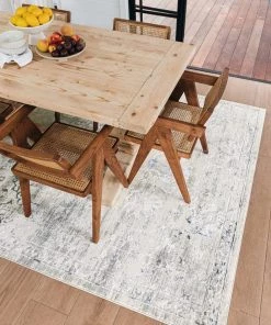 Miss Amara All Rugs Kimora Cream And Grey Lustrous Transitional Rug