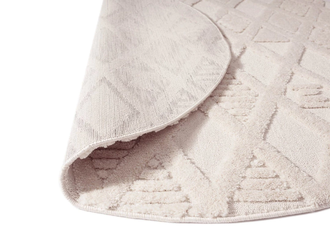 Miss Amara All Rugs Kira Diamond Detail Textured Round Rug