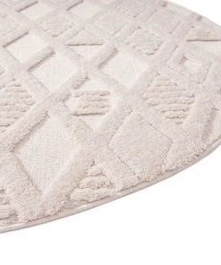 Miss Amara All Rugs Kira Diamond Detail Textured Round Rug