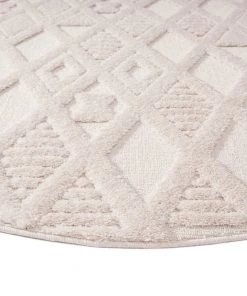 Miss Amara All Rugs Kira Diamond Detail Textured Round Rug