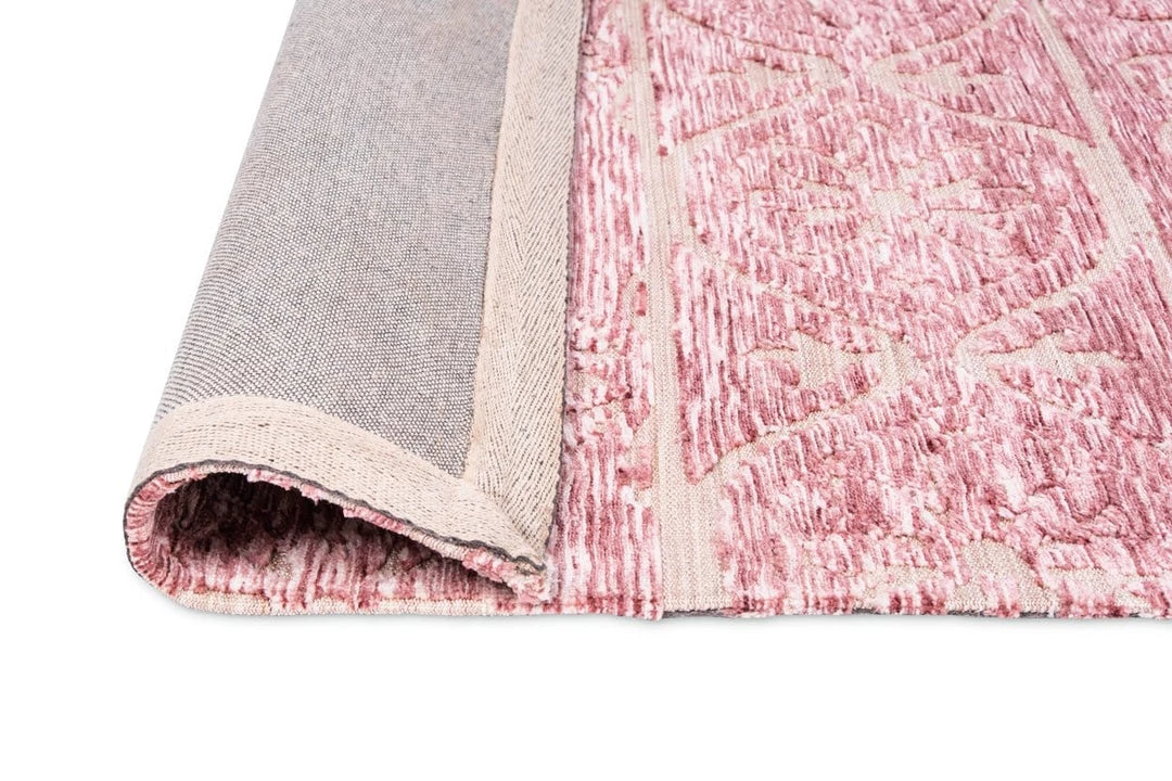 Miss Amara Kora Pink And Ivory Textured Tribal Runner Rug