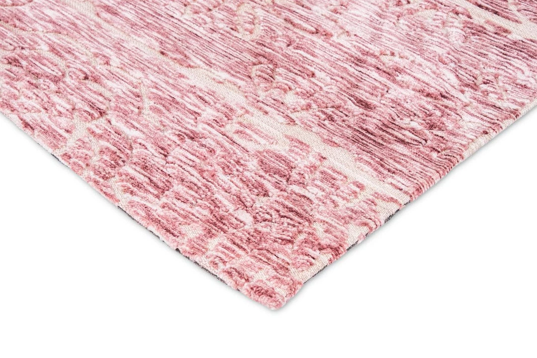 Miss Amara Kora Pink And Ivory Textured Tribal Runner Rug