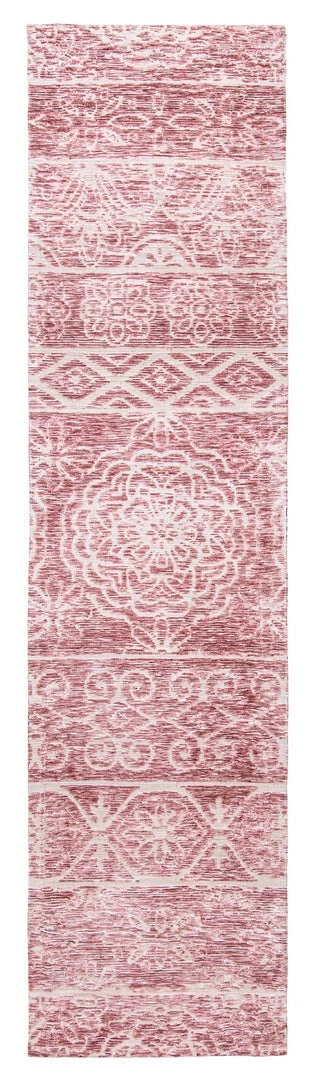 Miss Amara Kora Pink And Ivory Textured Tribal Runner Rug