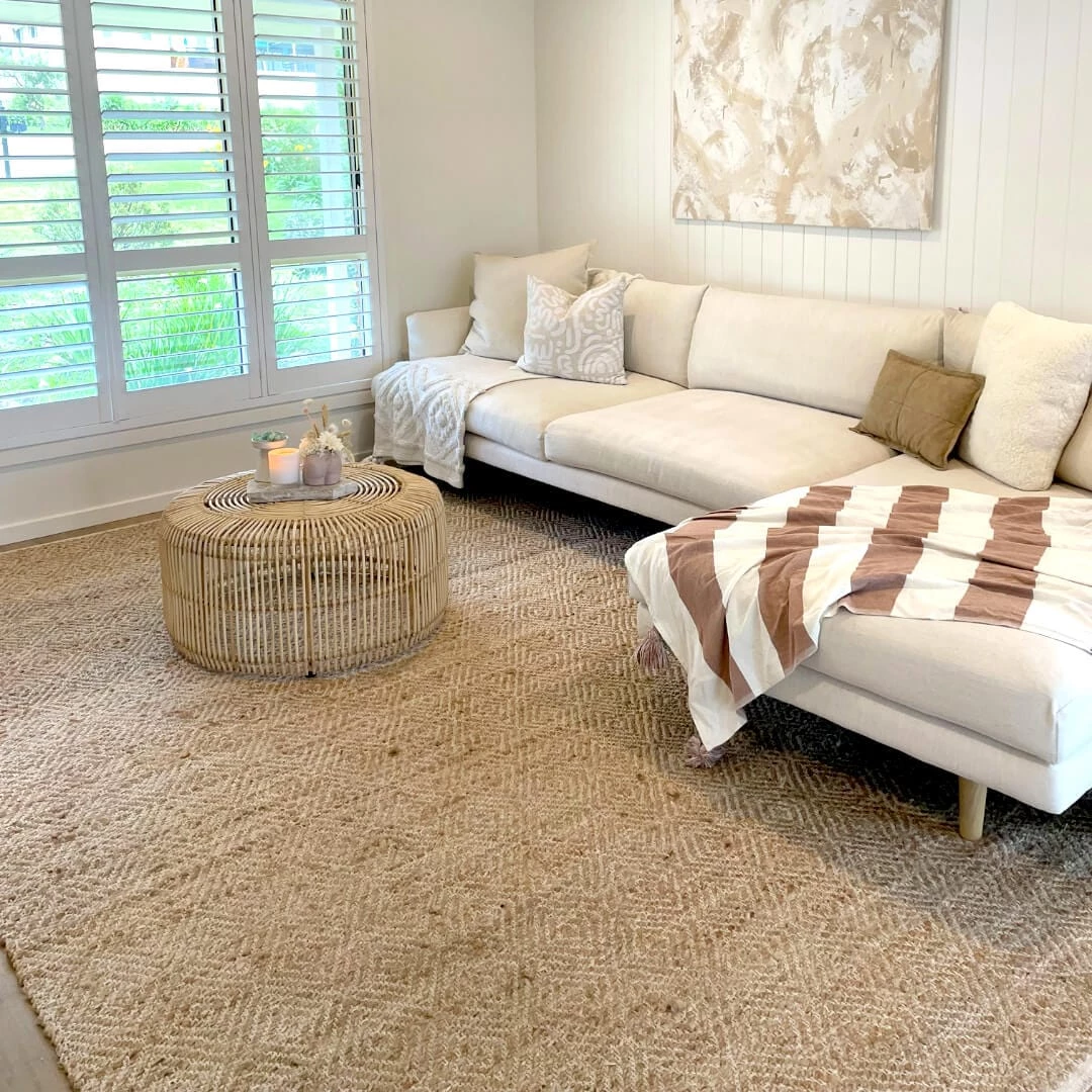 Miss Amara Lada Natural Diamond Jute Rug