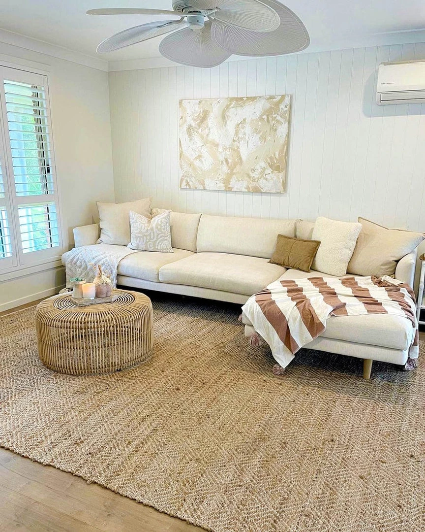 Miss Amara Lada Natural Diamond Jute Rug