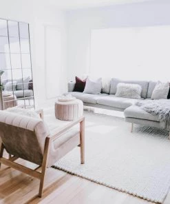 Miss Amara Laila Ivory Braided Wool Rug