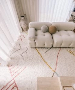 Miss Amara All Rugs Lainie Pastel Multi-Colour Abstract Tribal Shag Rug