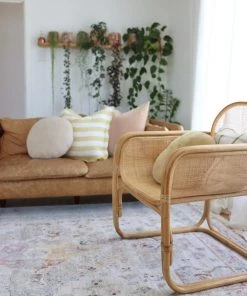 Miss Amara Lara Orange And Purple Multi-Colour Distressed Rug All Rugs