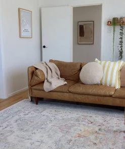 Miss Amara Lara Orange And Purple Multi-Colour Distressed Rug All Rugs