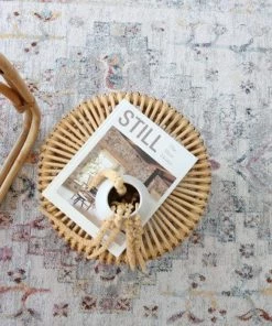 Miss Amara Lara Orange And Purple Multi-Colour Distressed Rug All Rugs