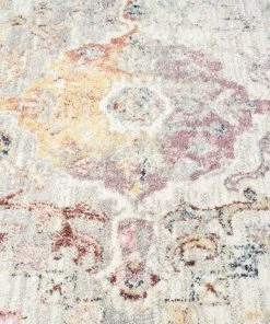 Miss Amara Lara Orange And Purple Multi-Colour Distressed Rug All Rugs