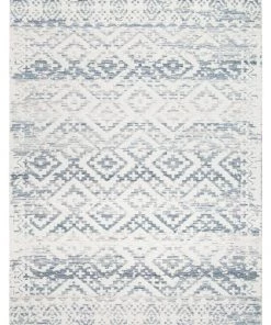 Miss Amara All Rugs Larissa Blue And Ivory Transitional Tribal Rug