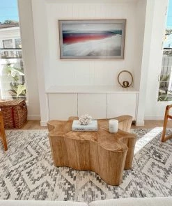 Miss Amara All Rugs Larissa Blue And Ivory Transitional Tribal Rug