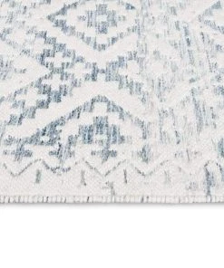 Miss Amara All Rugs Larissa Blue And Ivory Transitional Tribal Rug