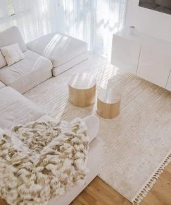 Miss Amara Leilani Ivory Cream Textured Rug