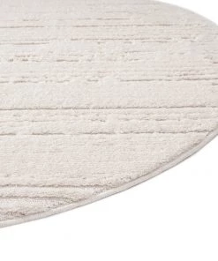 Miss Amara Leilani Ivory Cream Textured Round Rug