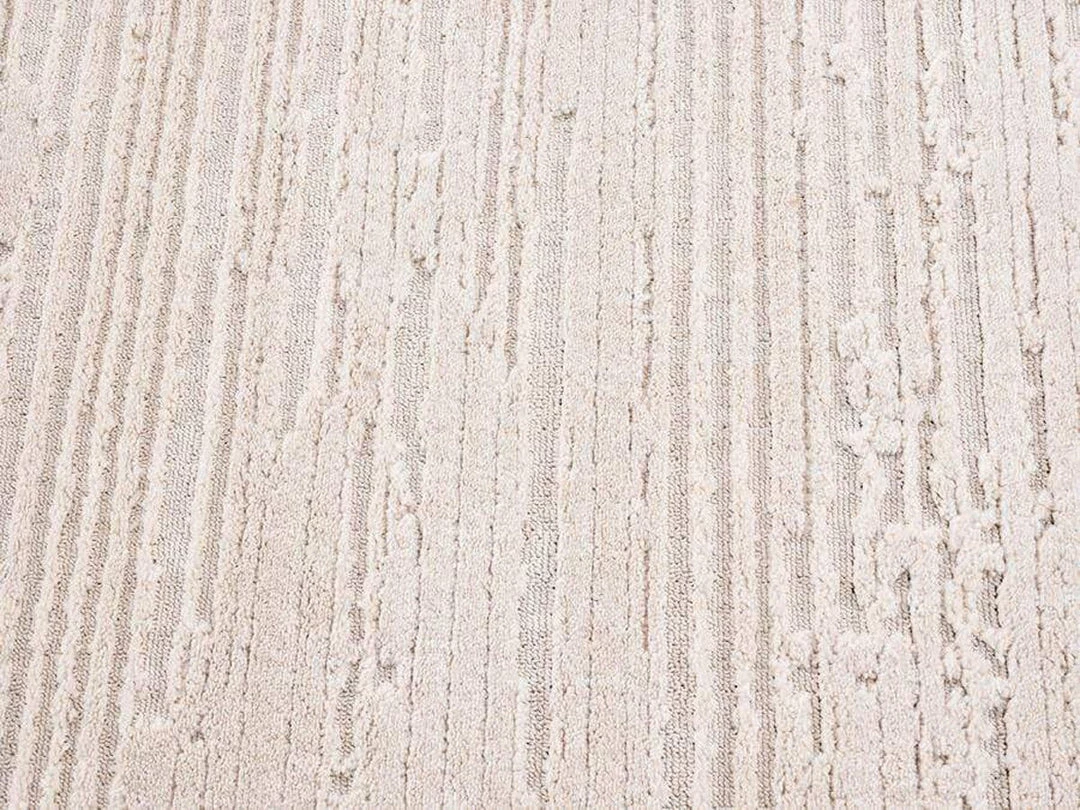 Miss Amara Leilani Ivory Cream Textured Round Rug